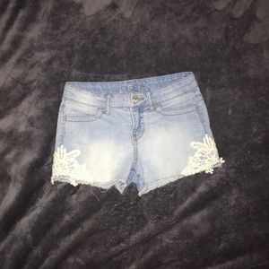 Girls Denim Shorts With Design